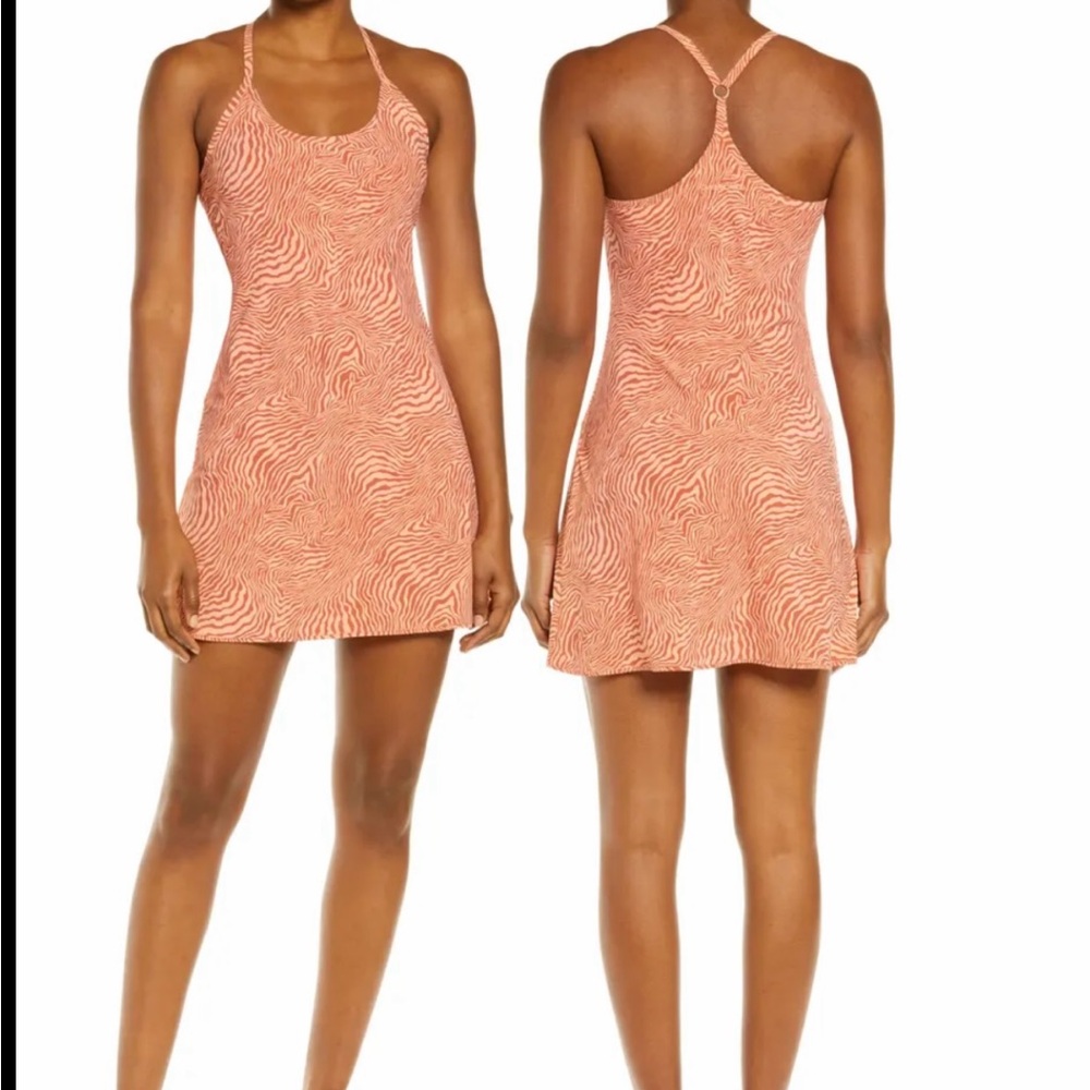 Outdoor Voices The Exercise Dress Melon Zebra Small EUC